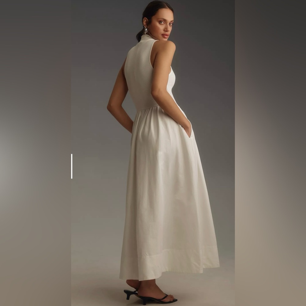 Reformation Sleeveless Cream Dress New XS Stunning NEW - Picture 4 of 15